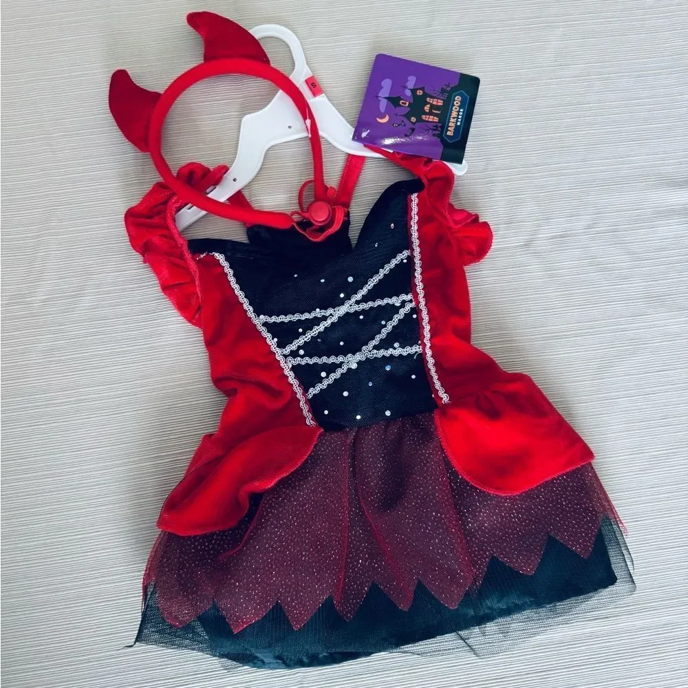 Devil Pet Dog Halloween Costume Dress S